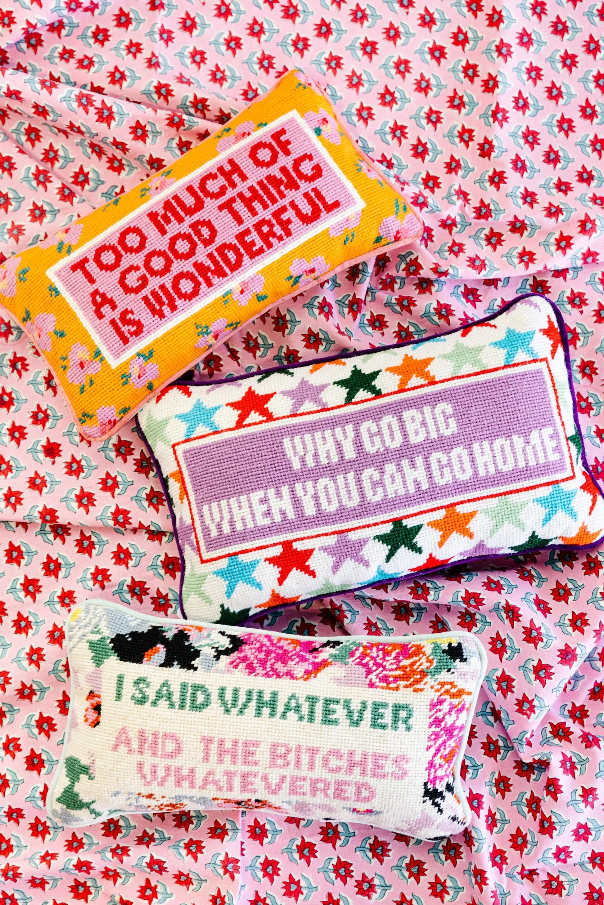 Too Much Needlepoint Pillow Furbish Studio