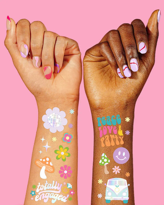 Totally Engaged Tats - 54 foil temporary tattoos xo, Fetti