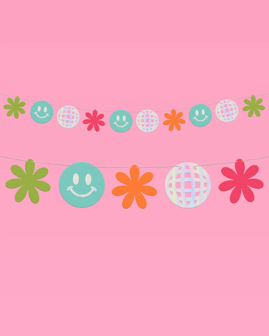Totally Groovy Banner - iridescent foil banner xo, Fetti