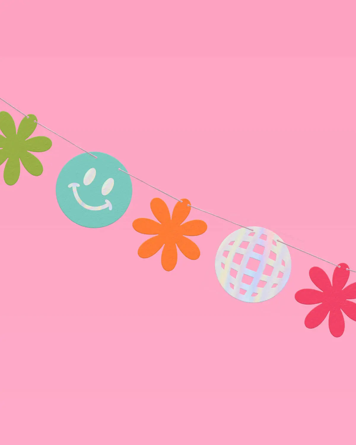 Totally Groovy Banner - iridescent foil banner xo, Fetti