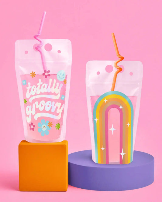 Totally Groovy Sippers - 16 drink pouches xo, Fetti