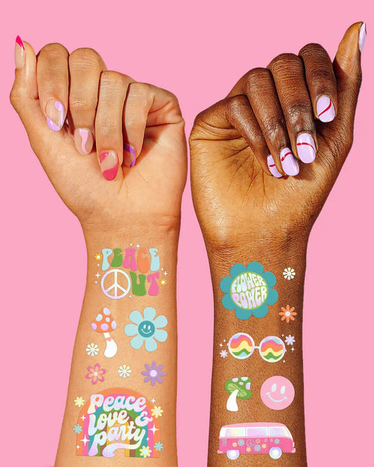 Totally Groovy Tats - 52 foil temporary tattoos xo, Fetti