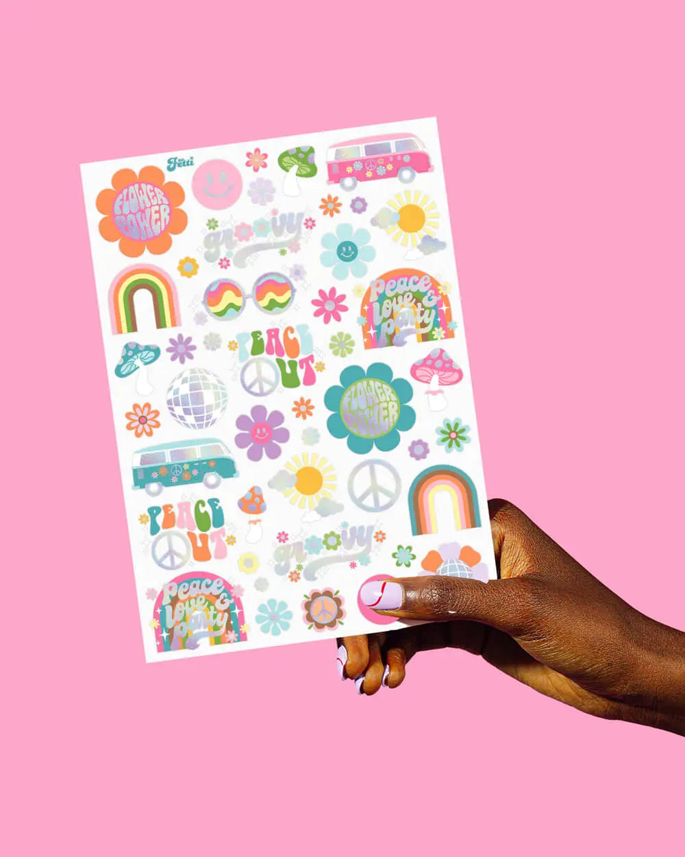 Totally Groovy Tats - 52 foil temporary tattoos xo, Fetti