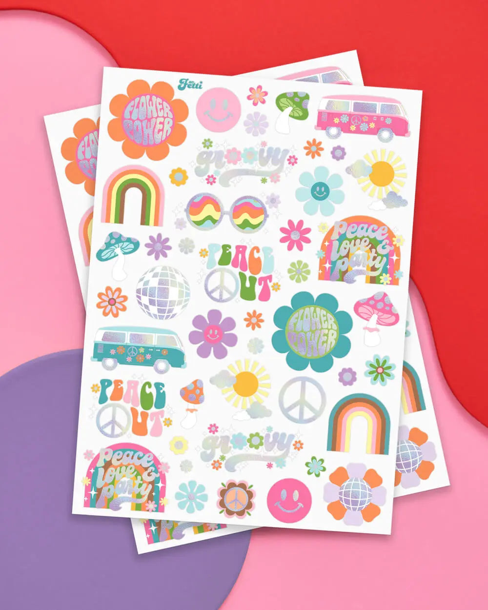 Totally Groovy Tats - 52 foil temporary tattoos xo, Fetti