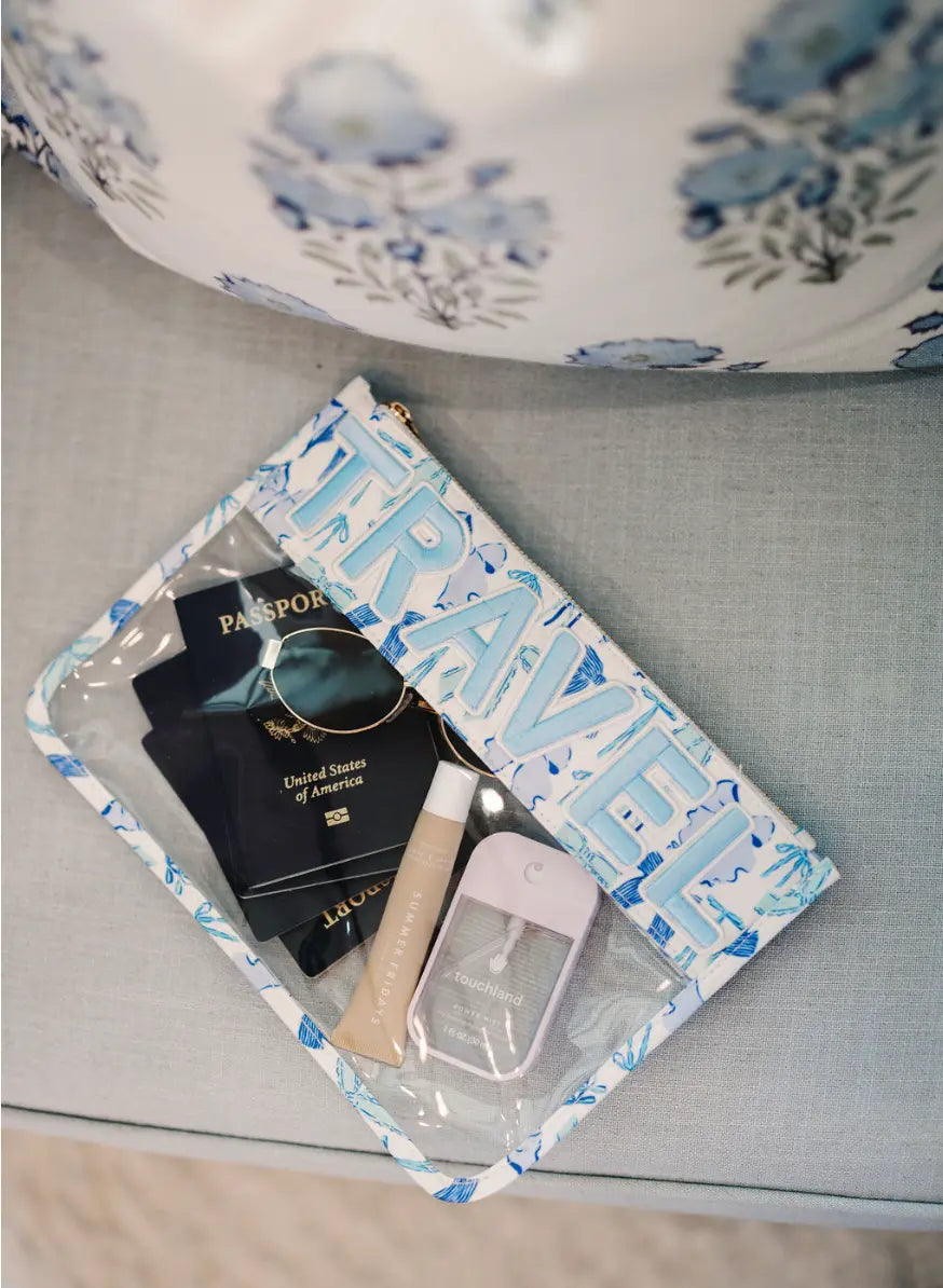 Travel - Blue Bow Clear Pouch KenzKustomz
