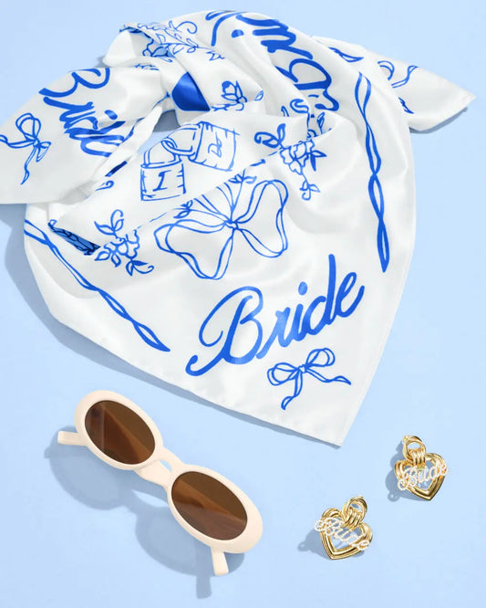 Trendy Bride Pack - head scarf, sunglasses + earrings xo, Fetti