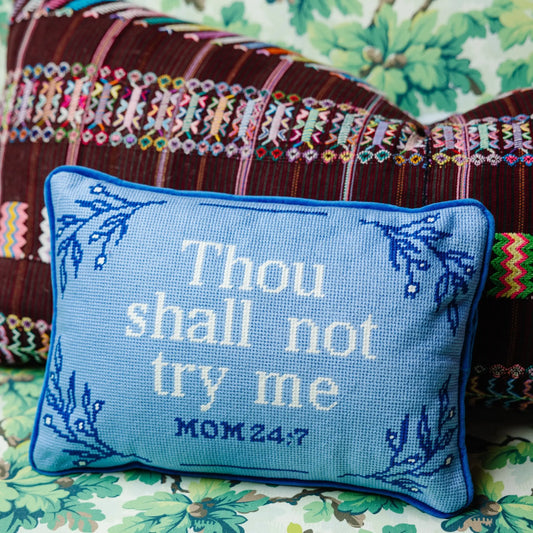 Try Me Needlepoint Pillow Furbish Studio