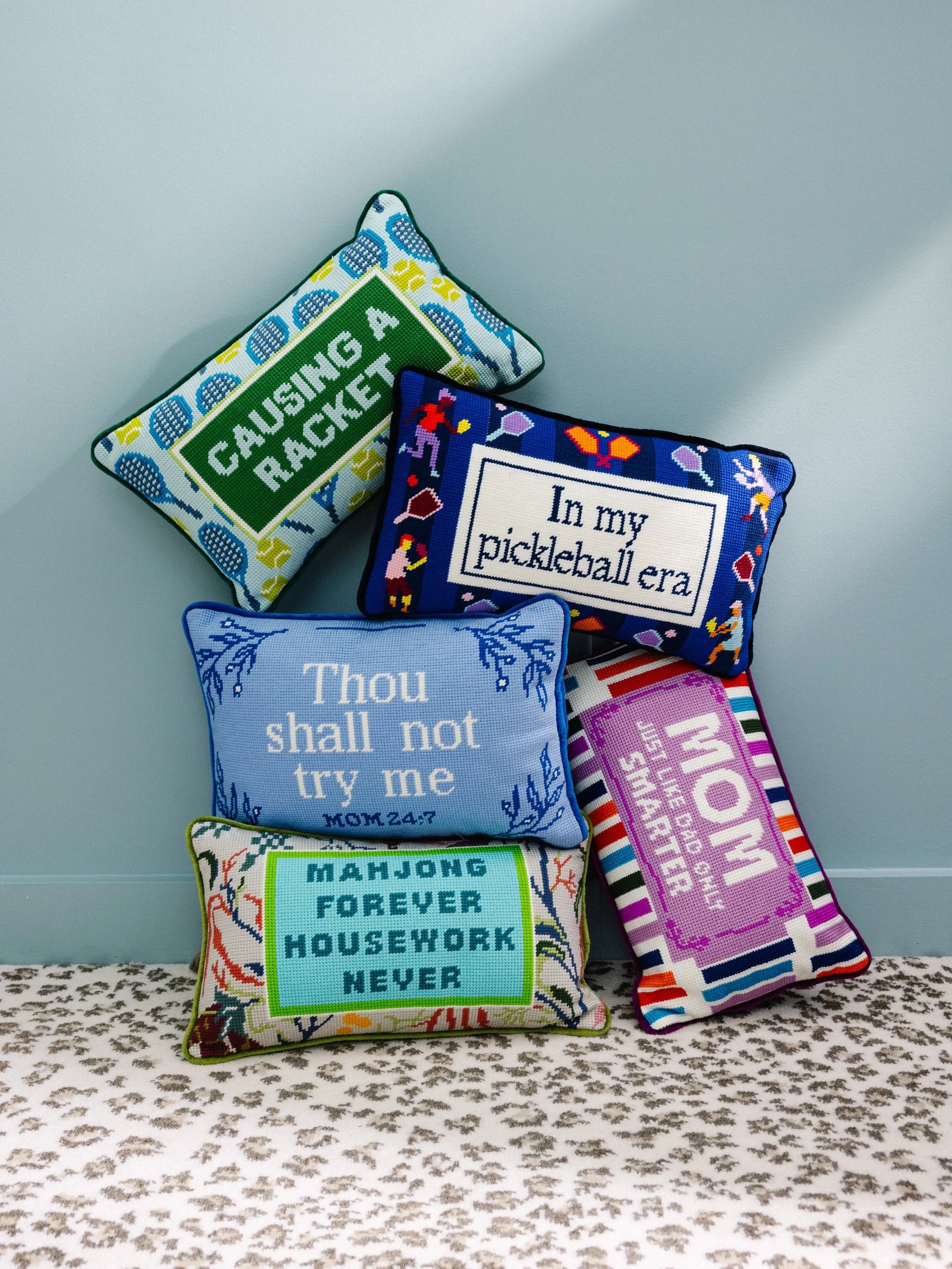 Try Me Needlepoint Pillow Furbish Studio