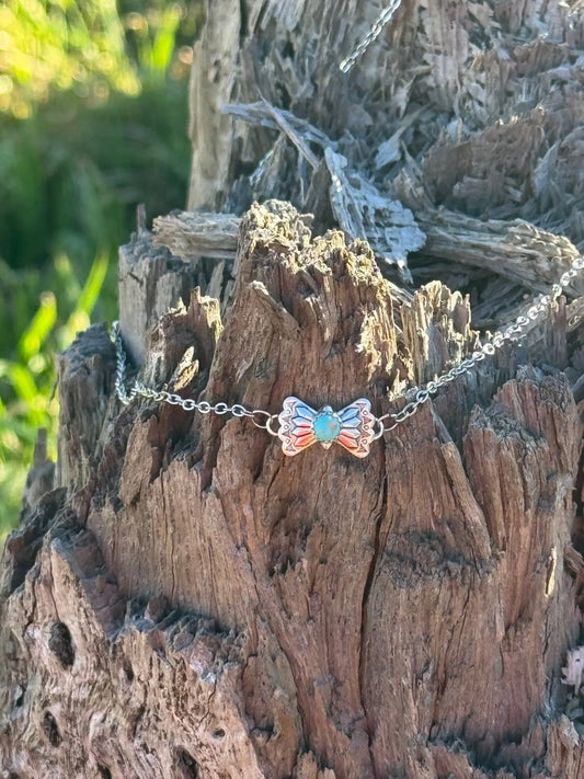 Turquoise Butterfly Concho Chain Necklace Wild Junkie