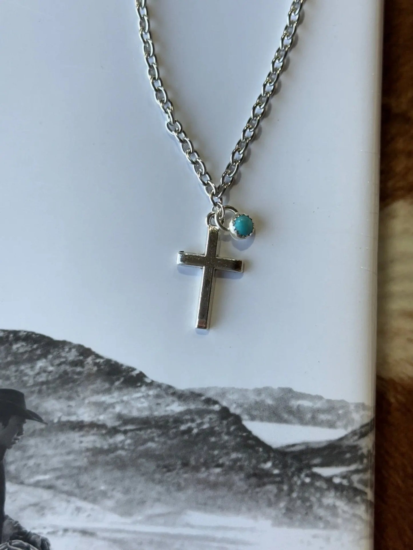 Turquoise Cross Pendant Chain Necklace Wild Junkie