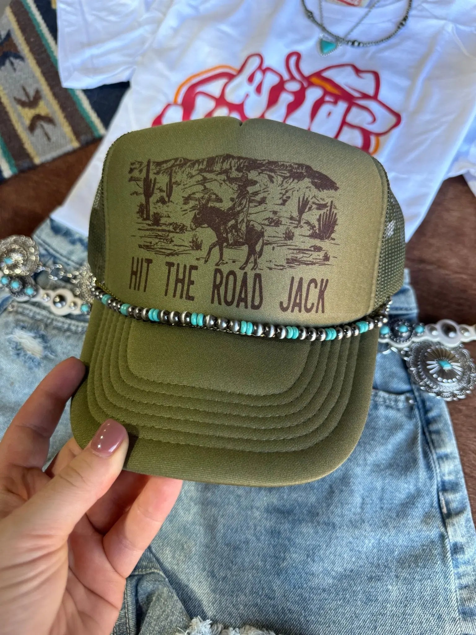 Turquoise Rondelle Hat Chain Wild Junkie