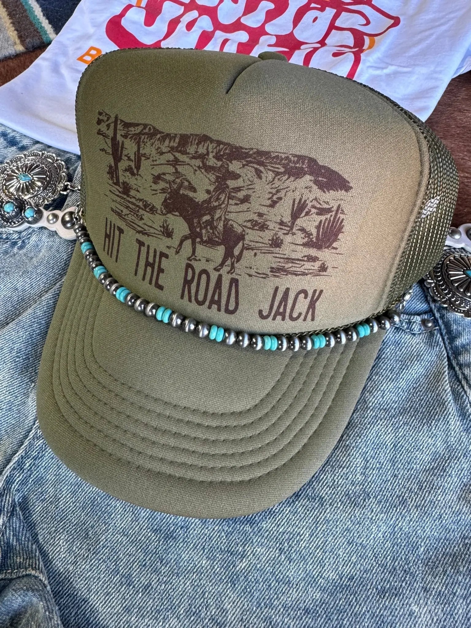 Turquoise Rondelle Hat Chain Wild Junkie