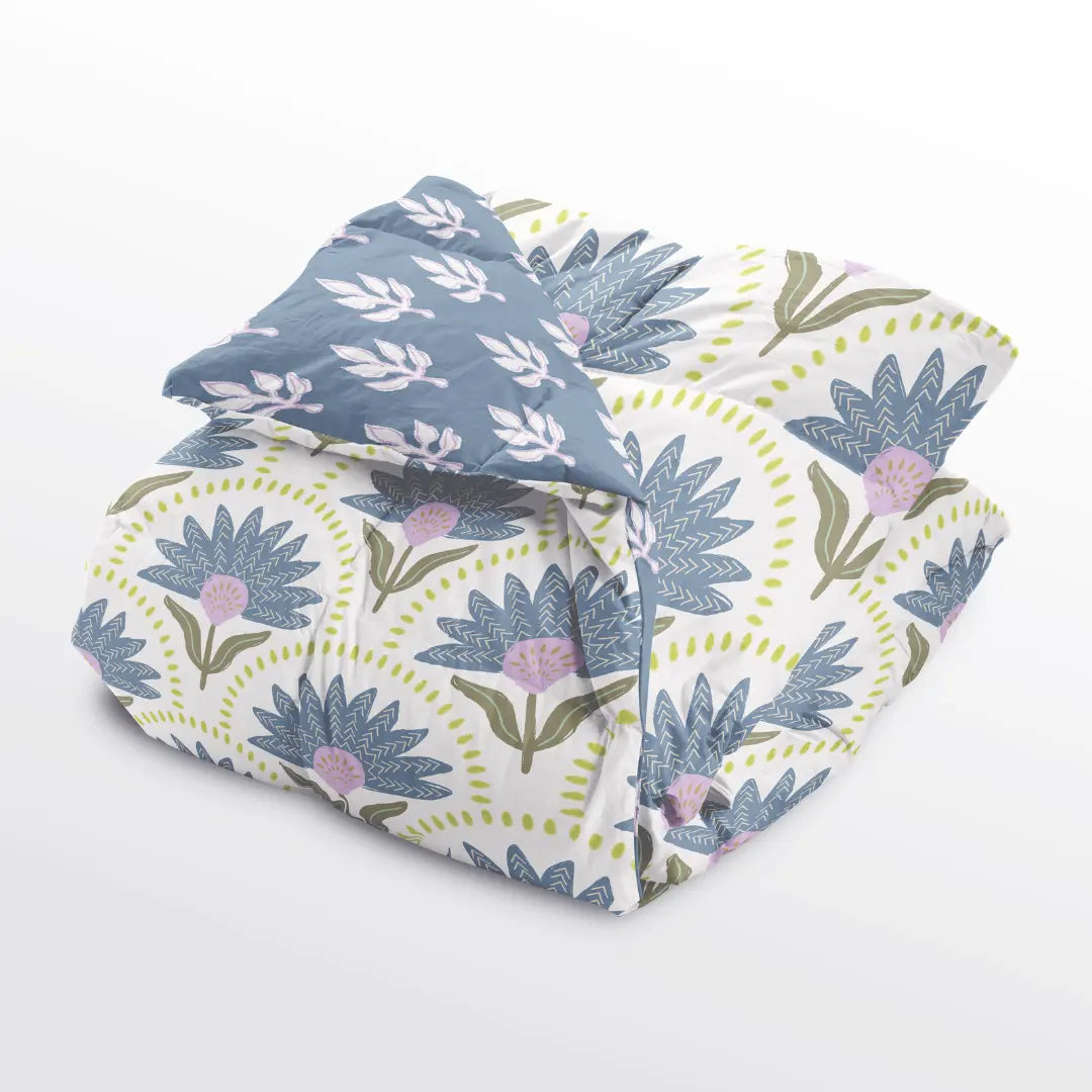 Twin XL Bedding Set - Coneflower Blueberry CB Studio