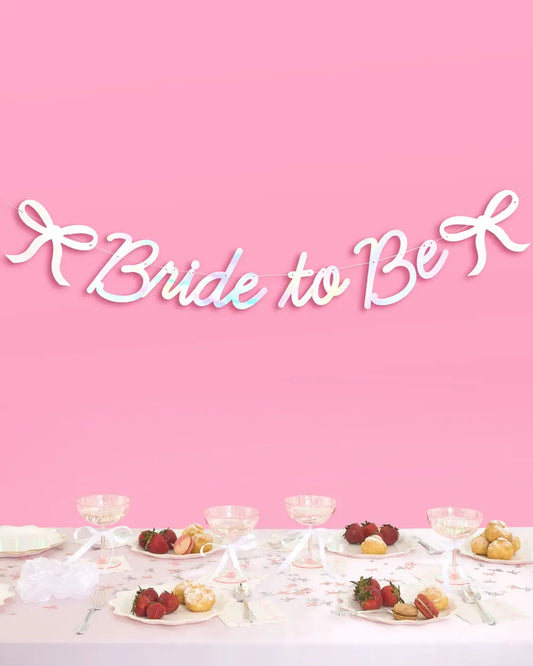 Tying The Knot Banner - iridescent foil banner xo, Fetti