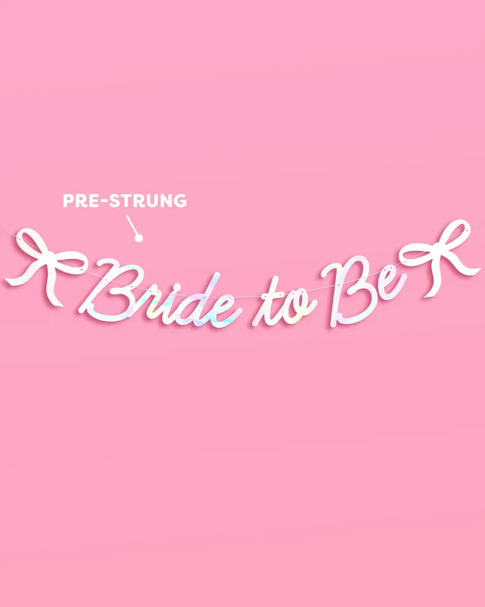 Tying The Knot Banner - iridescent foil banner xo, Fetti