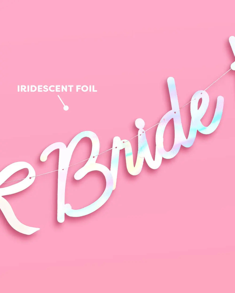 Tying The Knot Banner - iridescent foil banner xo, Fetti