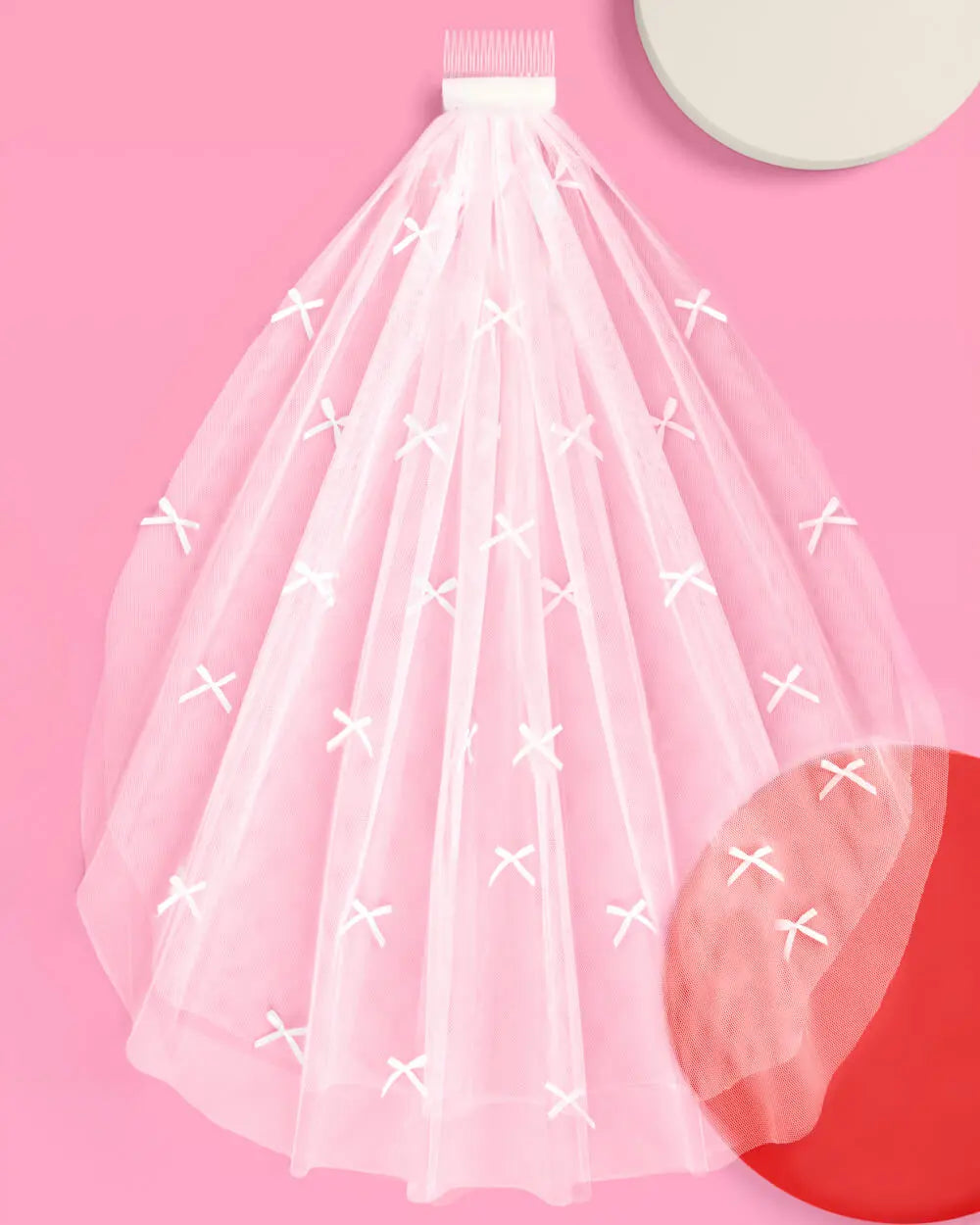 Tying The Knot Veil - mini bow veil xo, Fetti