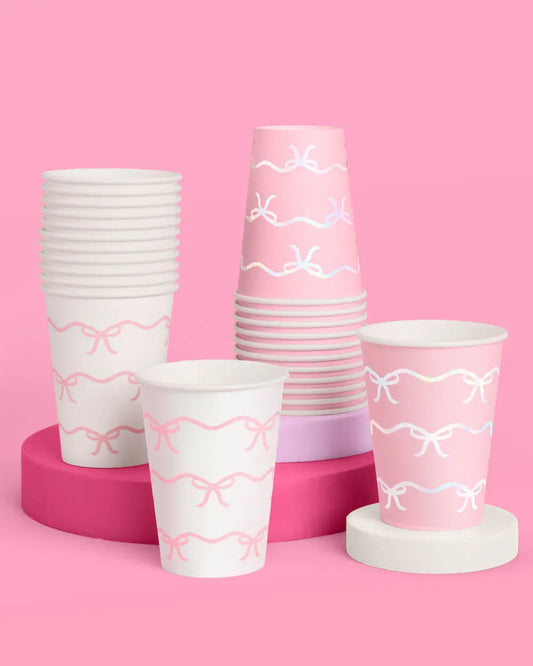 Tying the Knot Cups - 24 paper 14 oz cups xo, Fetti