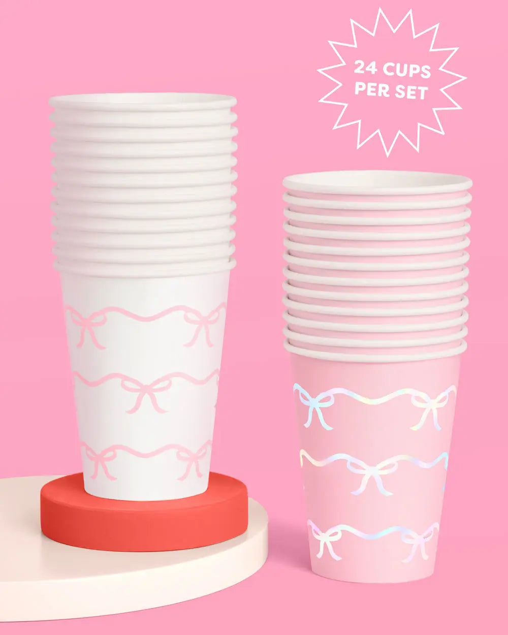 Tying the Knot Cups - 24 paper 14 oz cups xo, Fetti