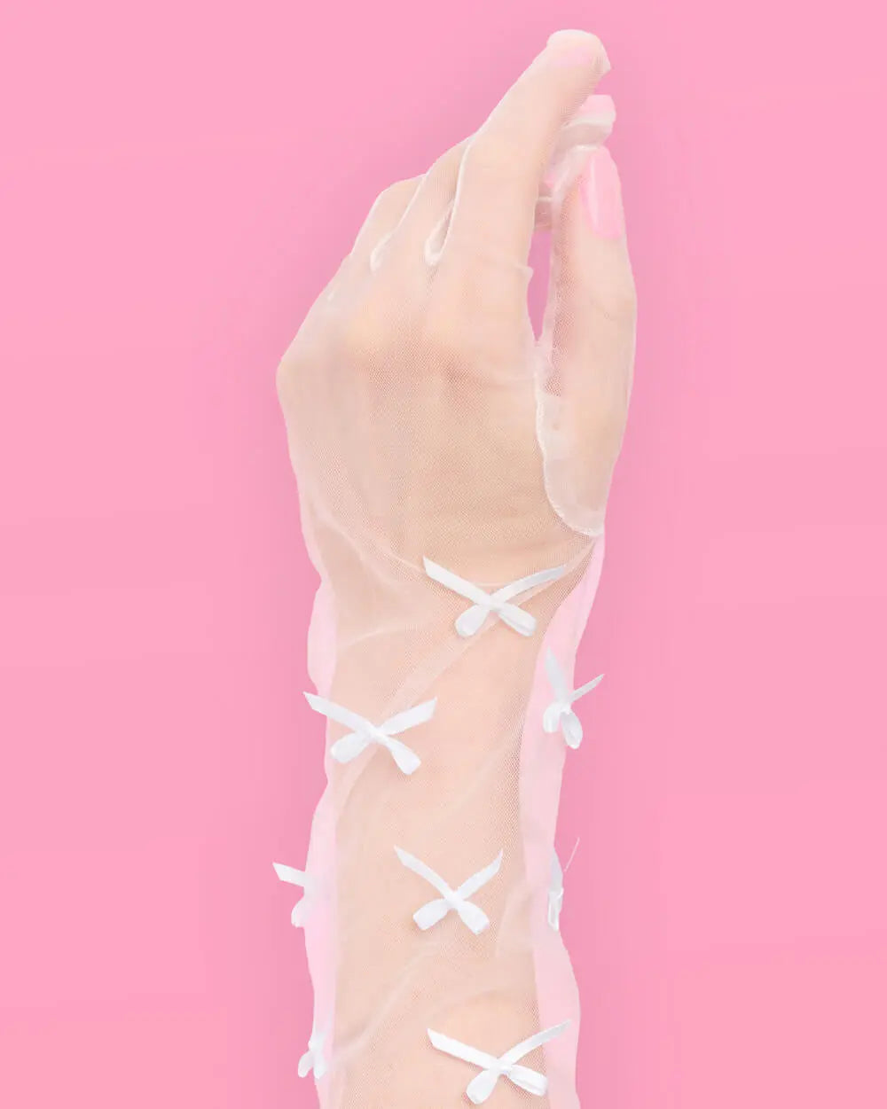 Tying the Knot Duo - mini bows veil + gloves xo, Fetti