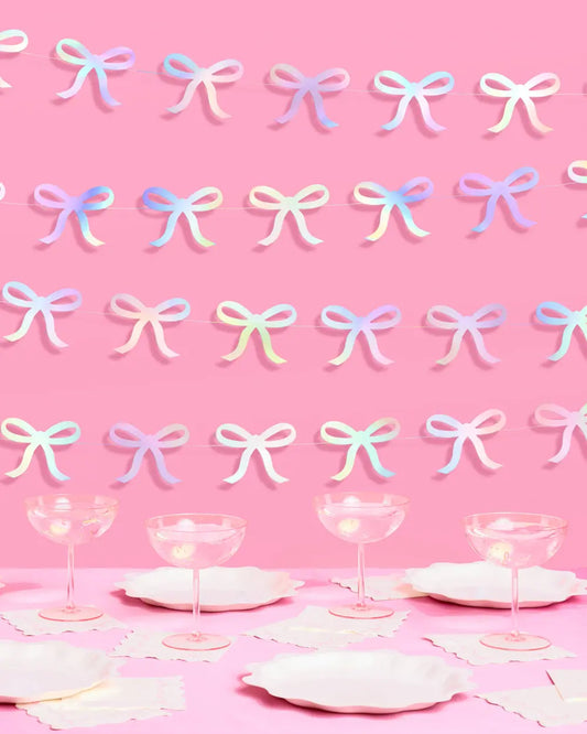 Tying the Knot Garland - iridescent foil backdrop xo, Fetti