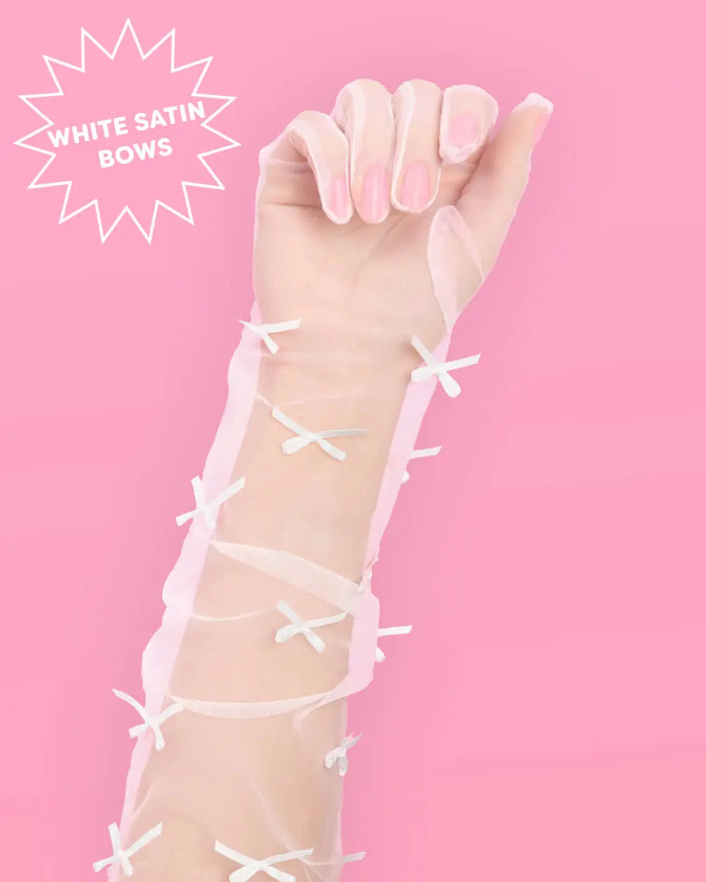 Tying the Knot Gloves - sheer bow gloves xo, Fetti