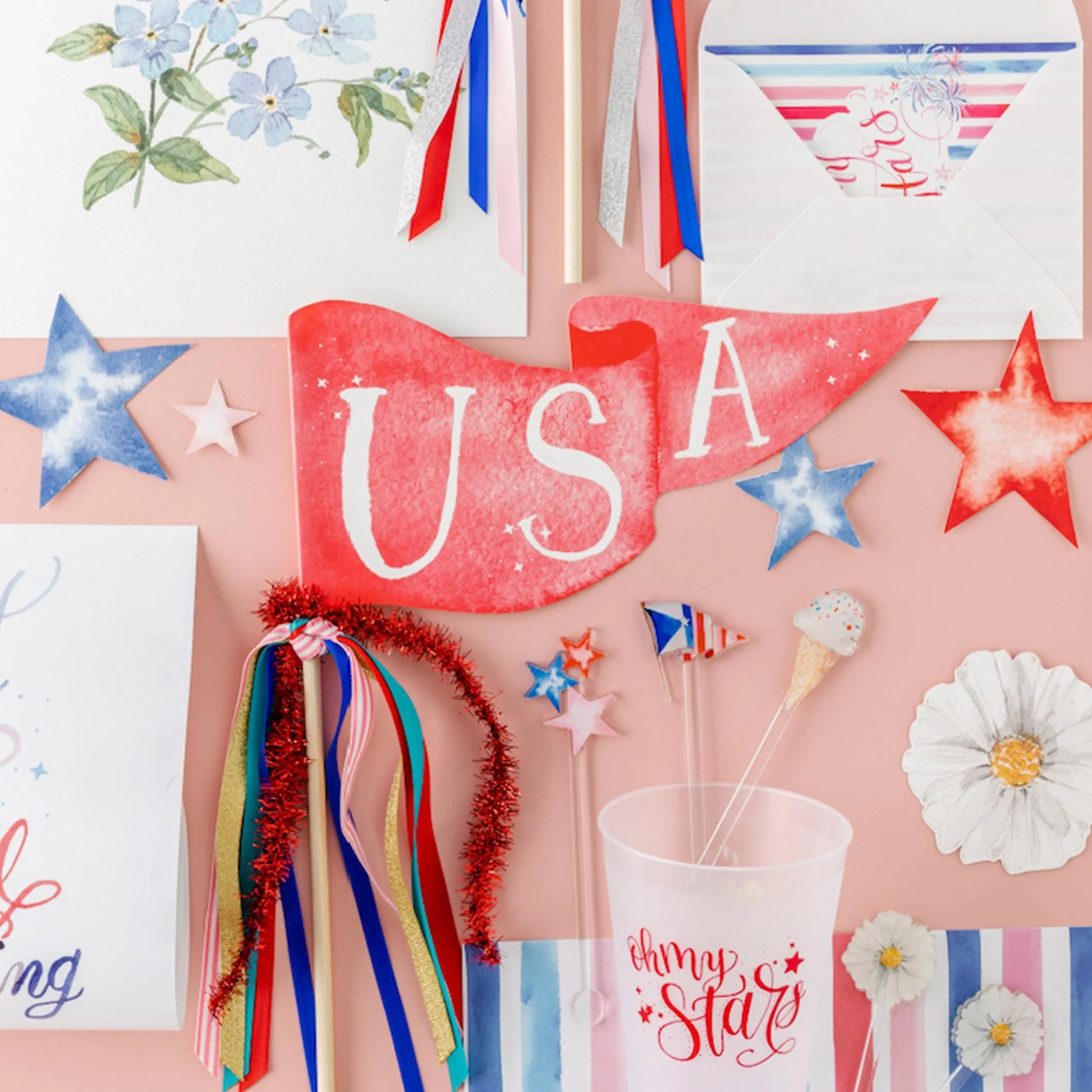 USA Party Pennant Cami Monet