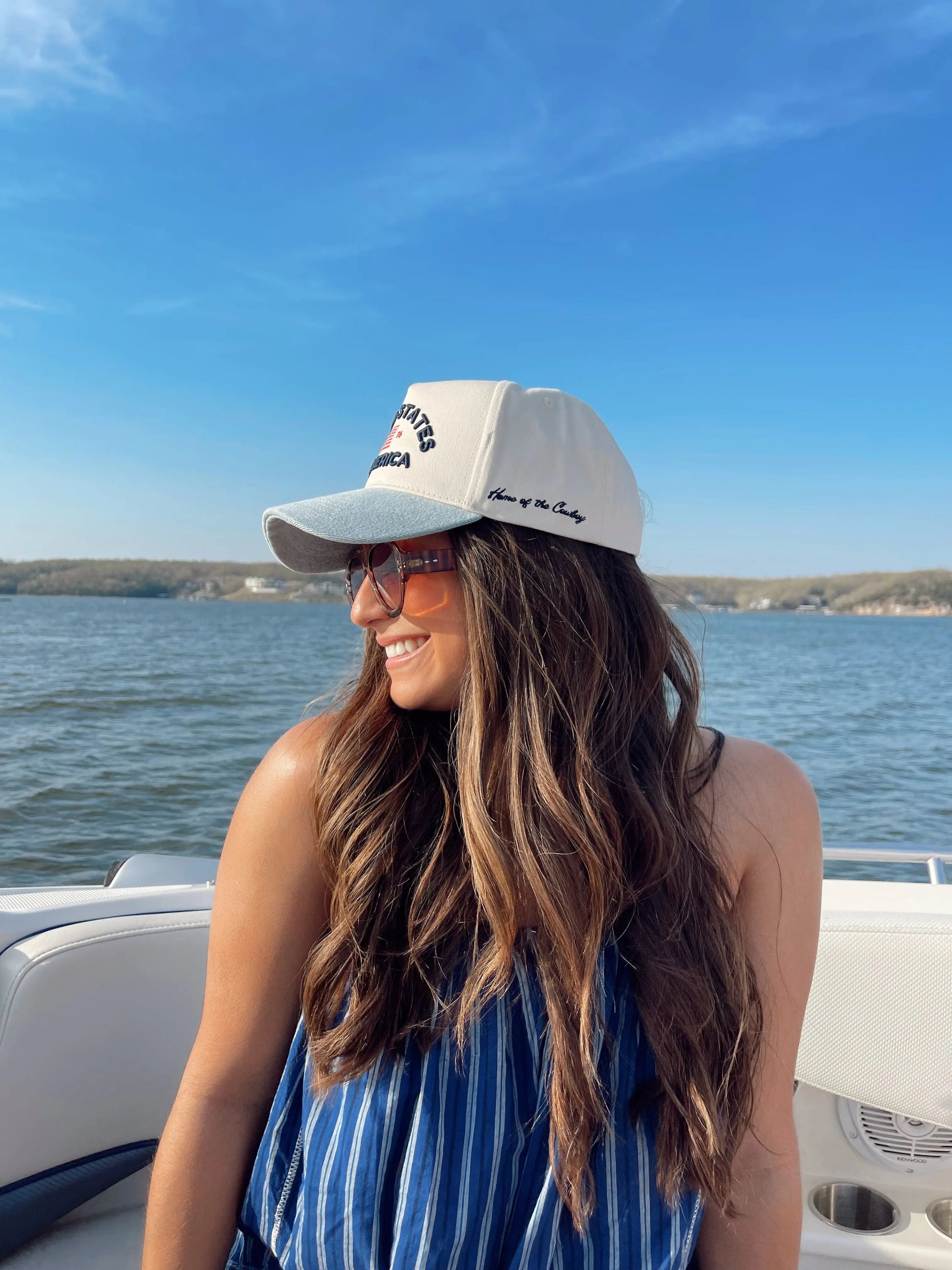 United States of America - Denim Blue Vintage Trucker Hat KenzKustomz