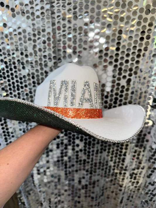 University of Miami Hat Rhinestone Cowgirl