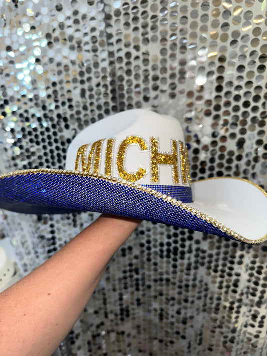 University of Michigan Hat Rhinestone Cowgirl