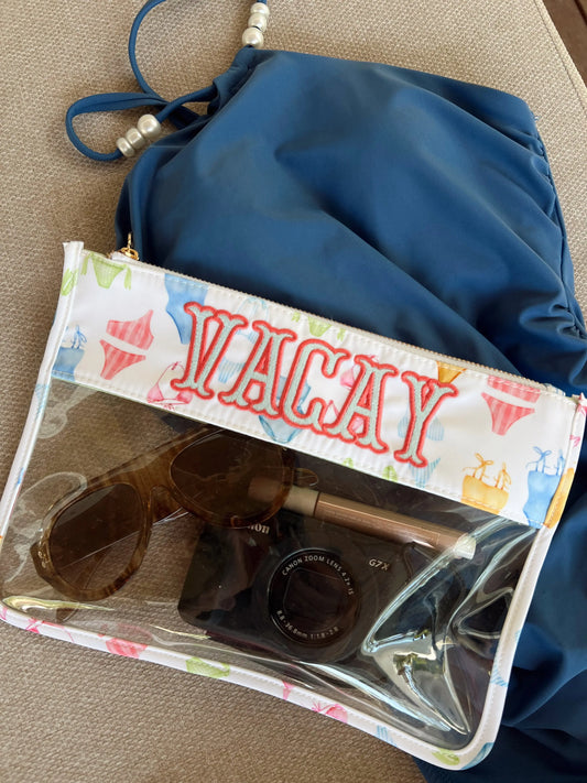 Vacay - Bikinis Clear Pouch KenzKustomz