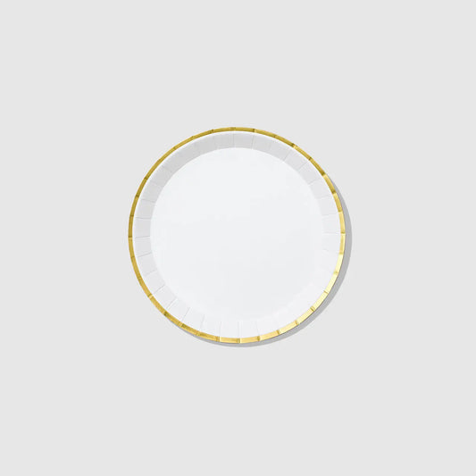 White and Gold Classic Small Plates (10 per pack) Coterie