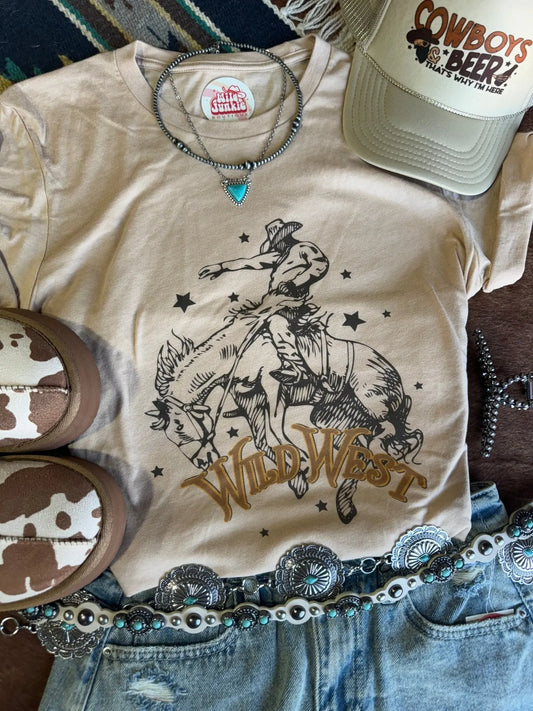 Wild West Cowboy Rider Graphic Tee Wild Junkie