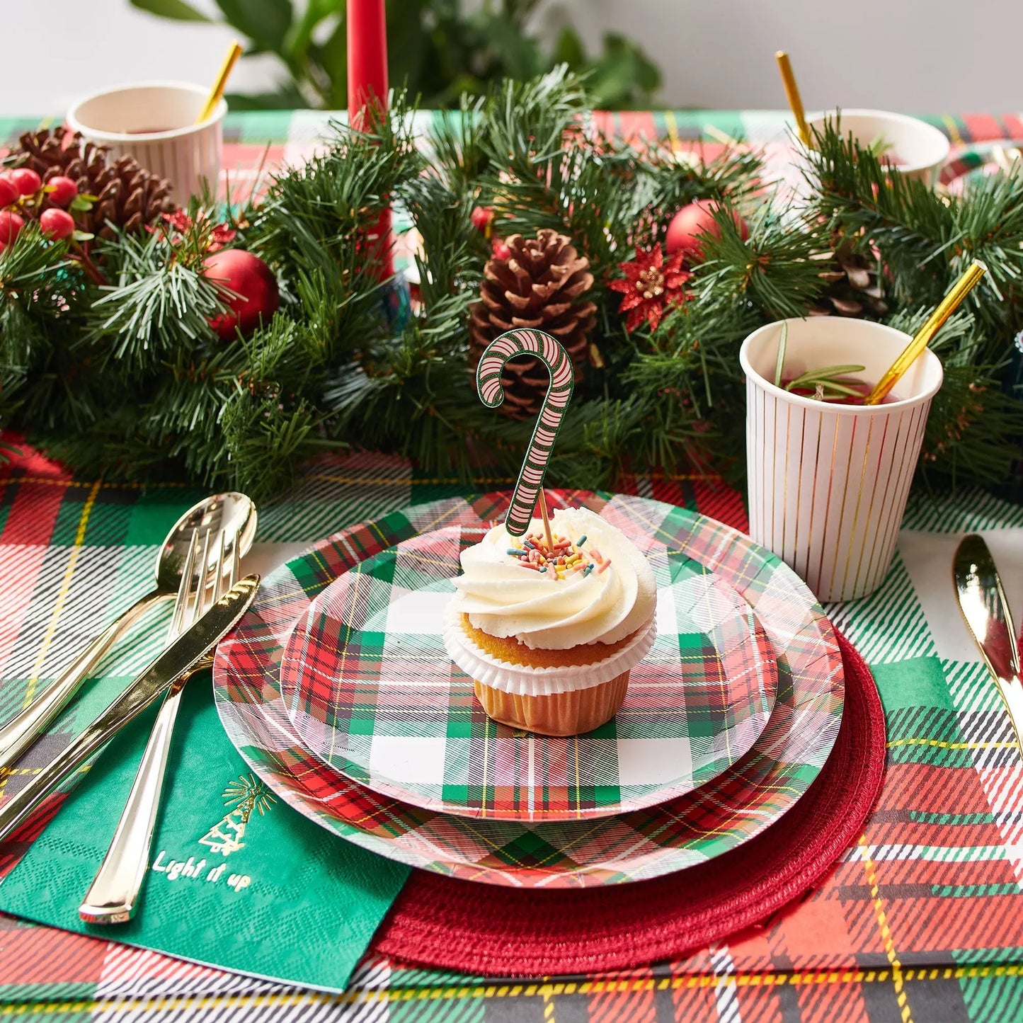 Winter Plaid Small Plates (10 per pack) Coterie