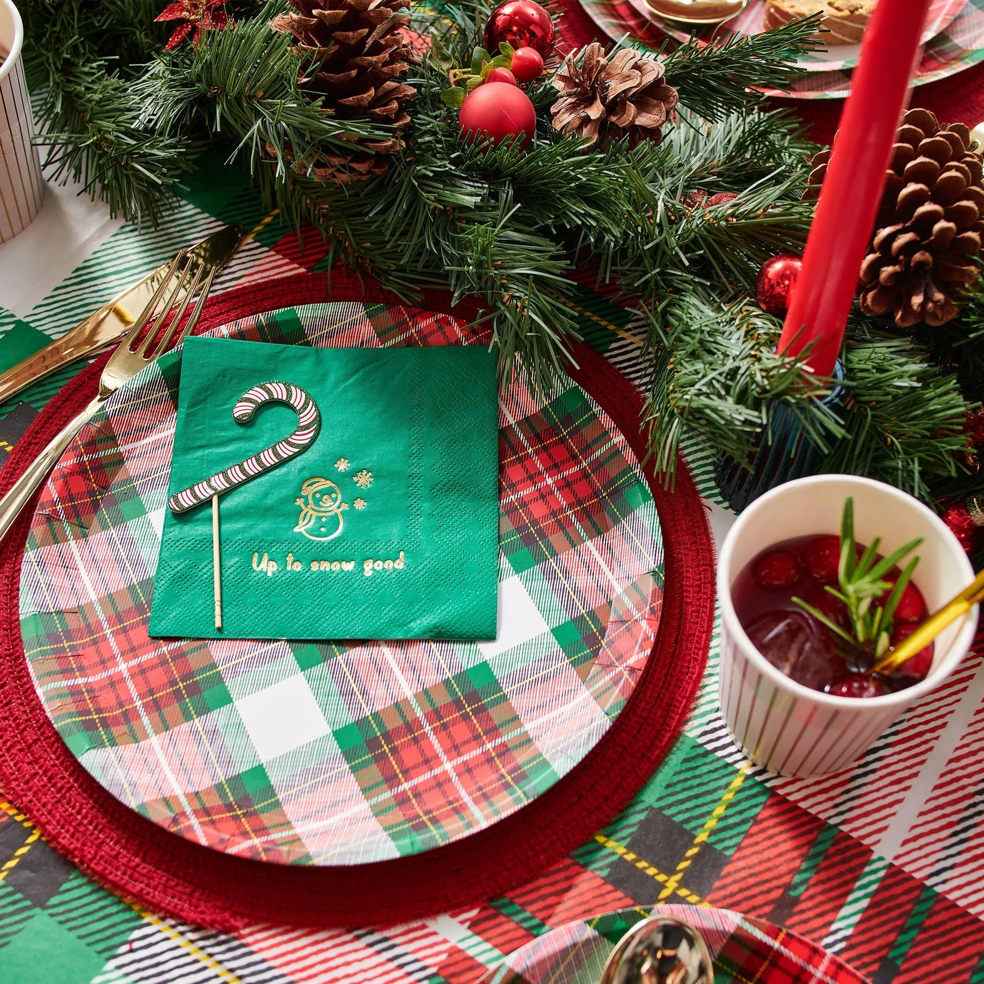 Winter Plaid Small Plates (10 per pack) Coterie