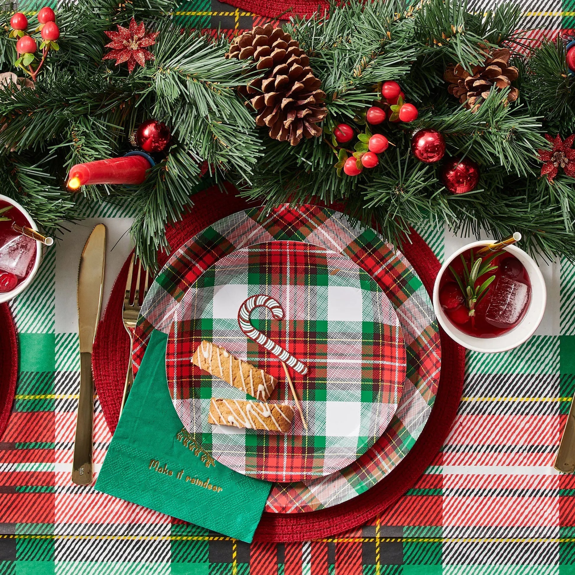 Winter Plaid Small Plates (10 per pack) Coterie