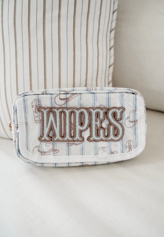 Wipes Pouch - Western Blues Clear Coat Bag KenzKustomz