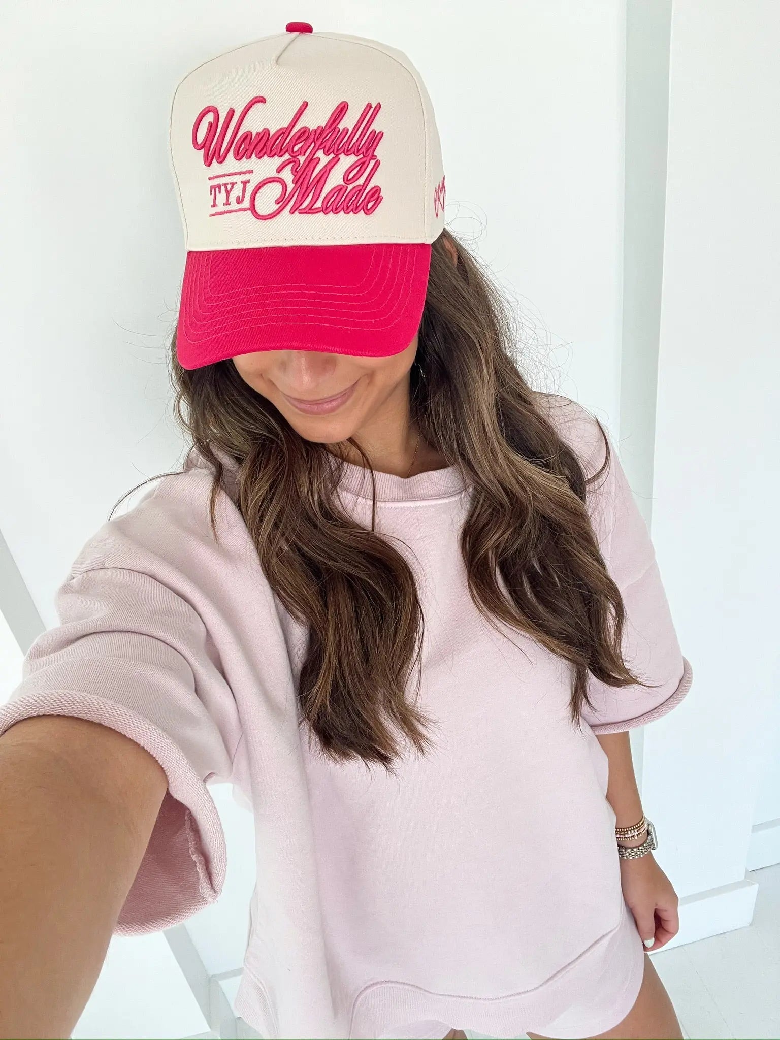 Wonderfully Made - Hot Pink Vintage Trucker Hat KenzKustomz