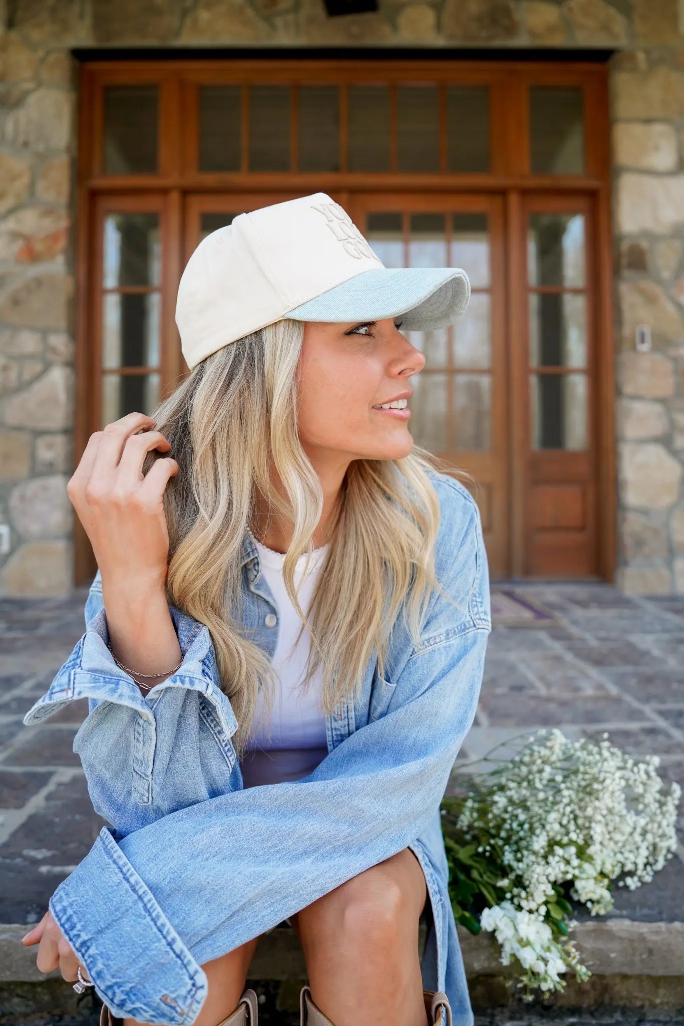 You Look Good. - Denim Vintage Trucker Hat KenzKustomz