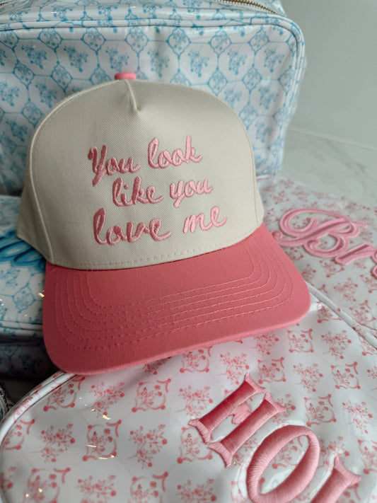 You Look Like You Love Me - Pink Vintage Trucker Hat KenzKustomz