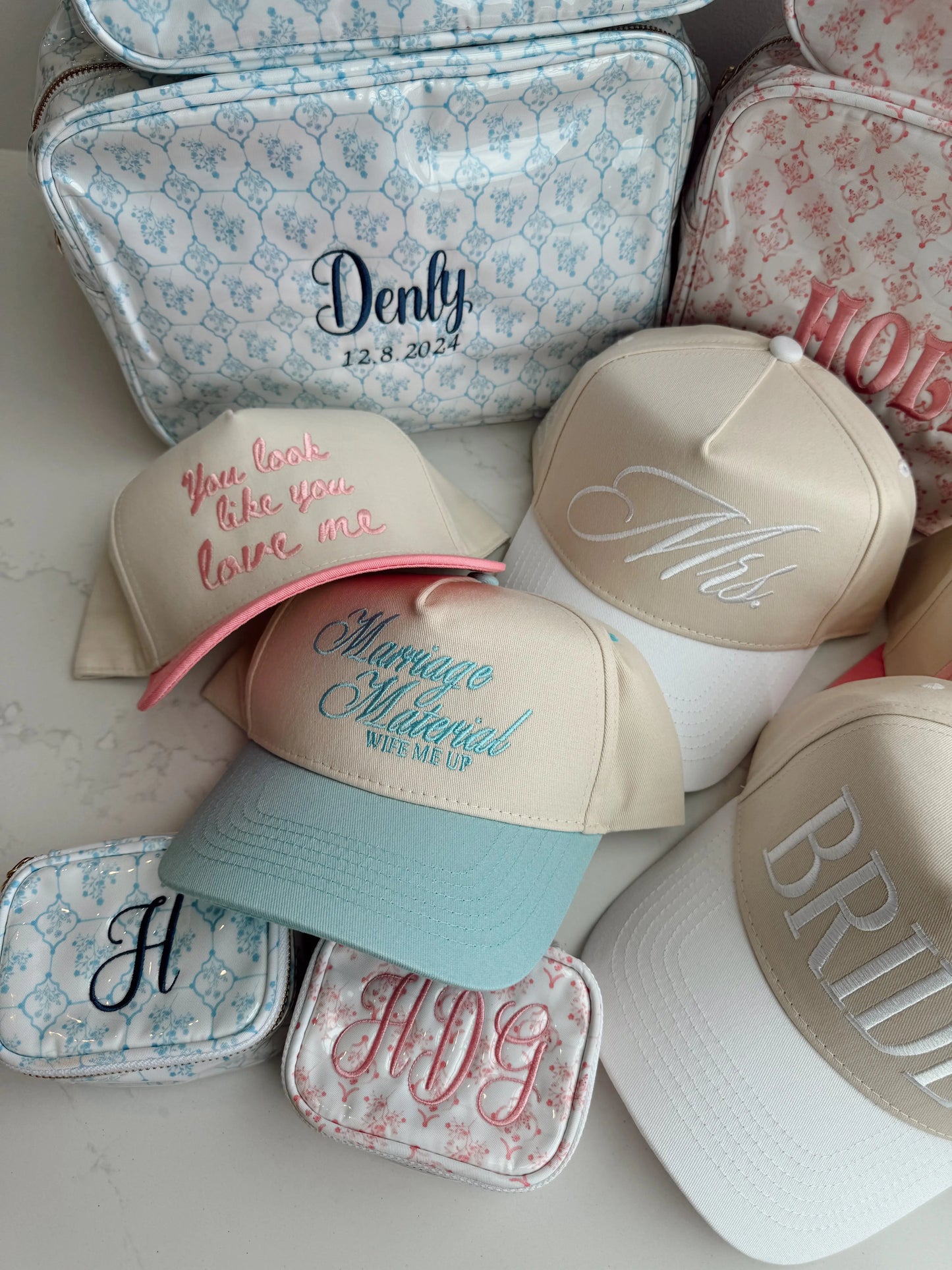 You Look Like You Love Me - Pink Vintage Trucker Hat KenzKustomz