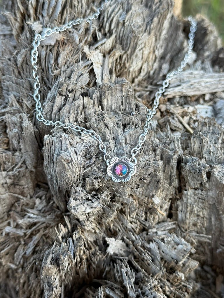 Authentic Pink Dahlia Flower Necklace