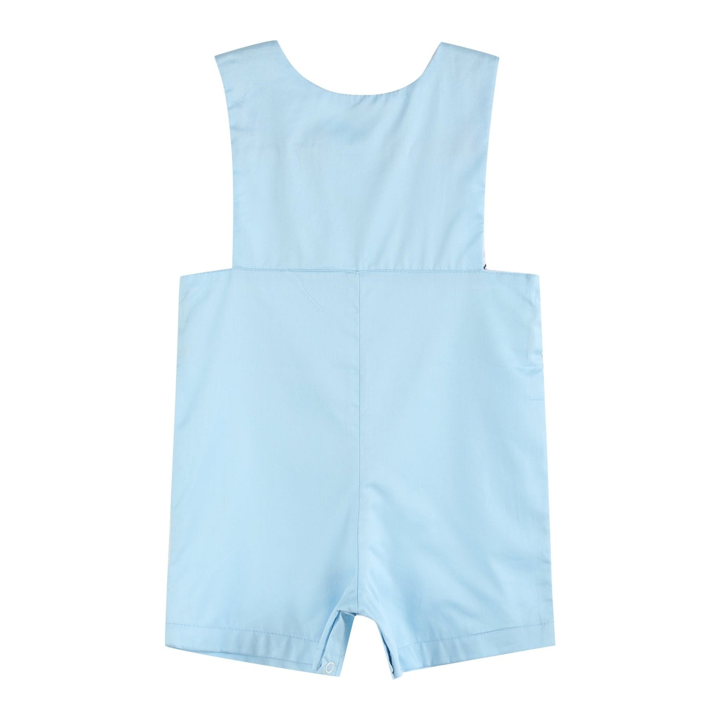 Blue & Red Turtle Applique Smocked Shortalls