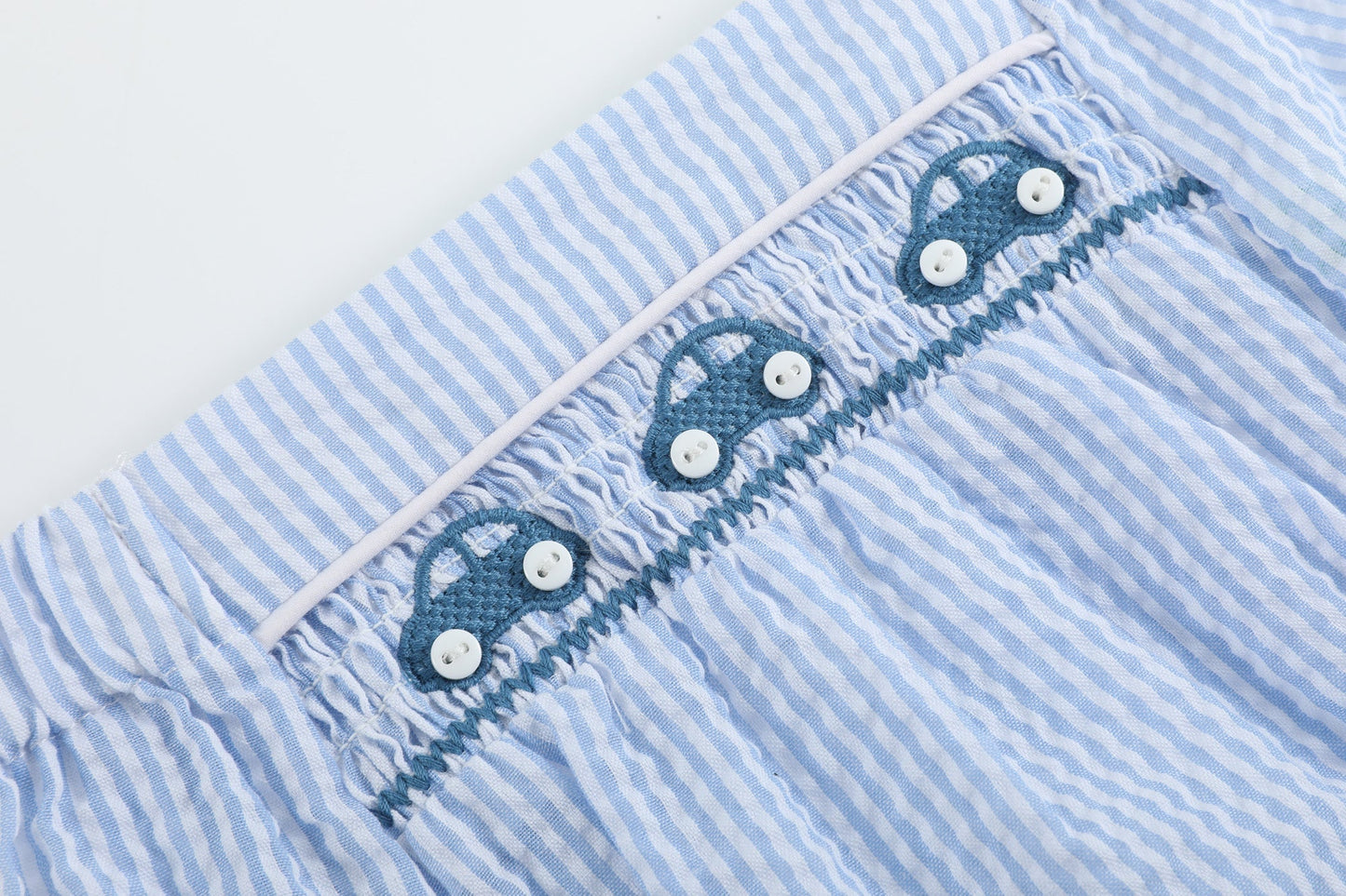 Blue Smocked Car Bloomers