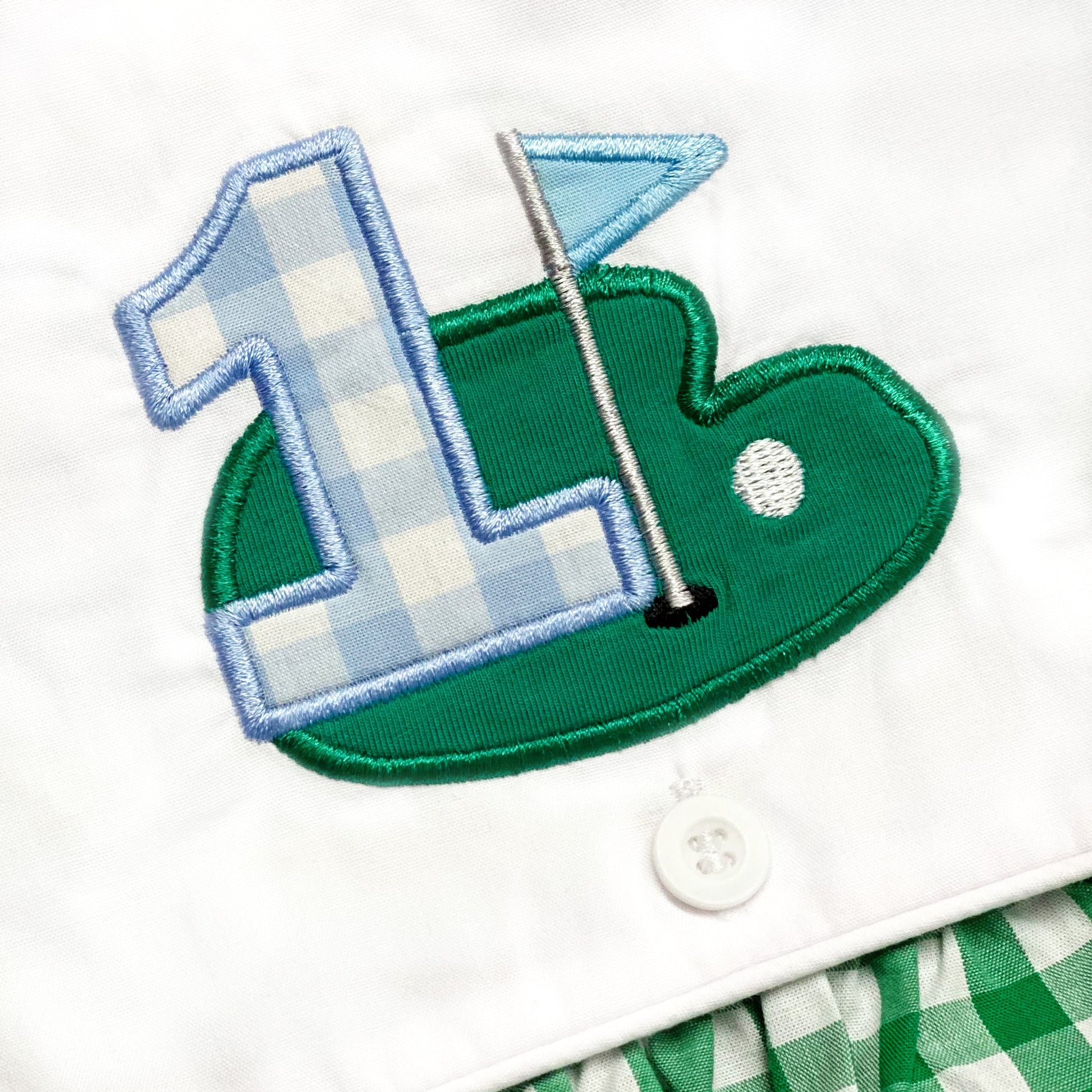 Hole-In-One First Birthday Boys Reversible Golf Bubble - Latchkey 