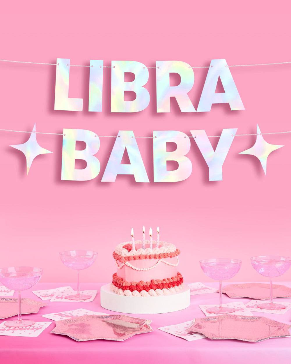 Libra Baby Banner - iridescent foil banner