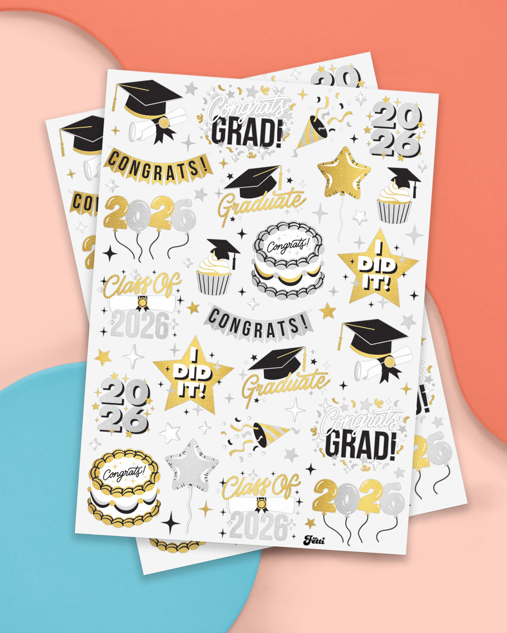 Class of '26 Tats - 48 foil temporary tattoos