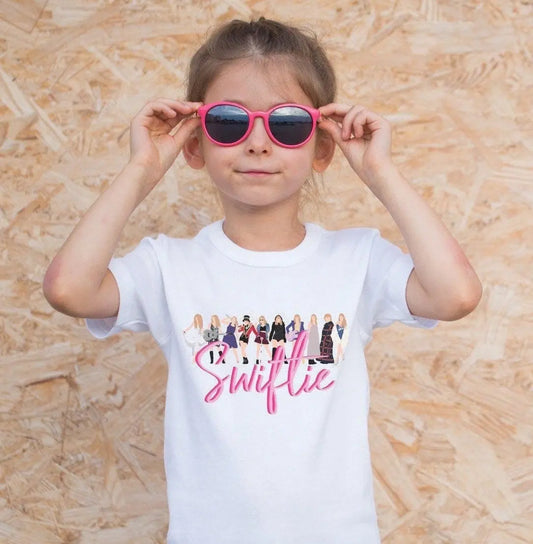 Taylor Swiftie Eras Kids T-Shirt, Perfect for Swift theme birthday or slumber parties, or pair with TS Concert tix! Latchkey