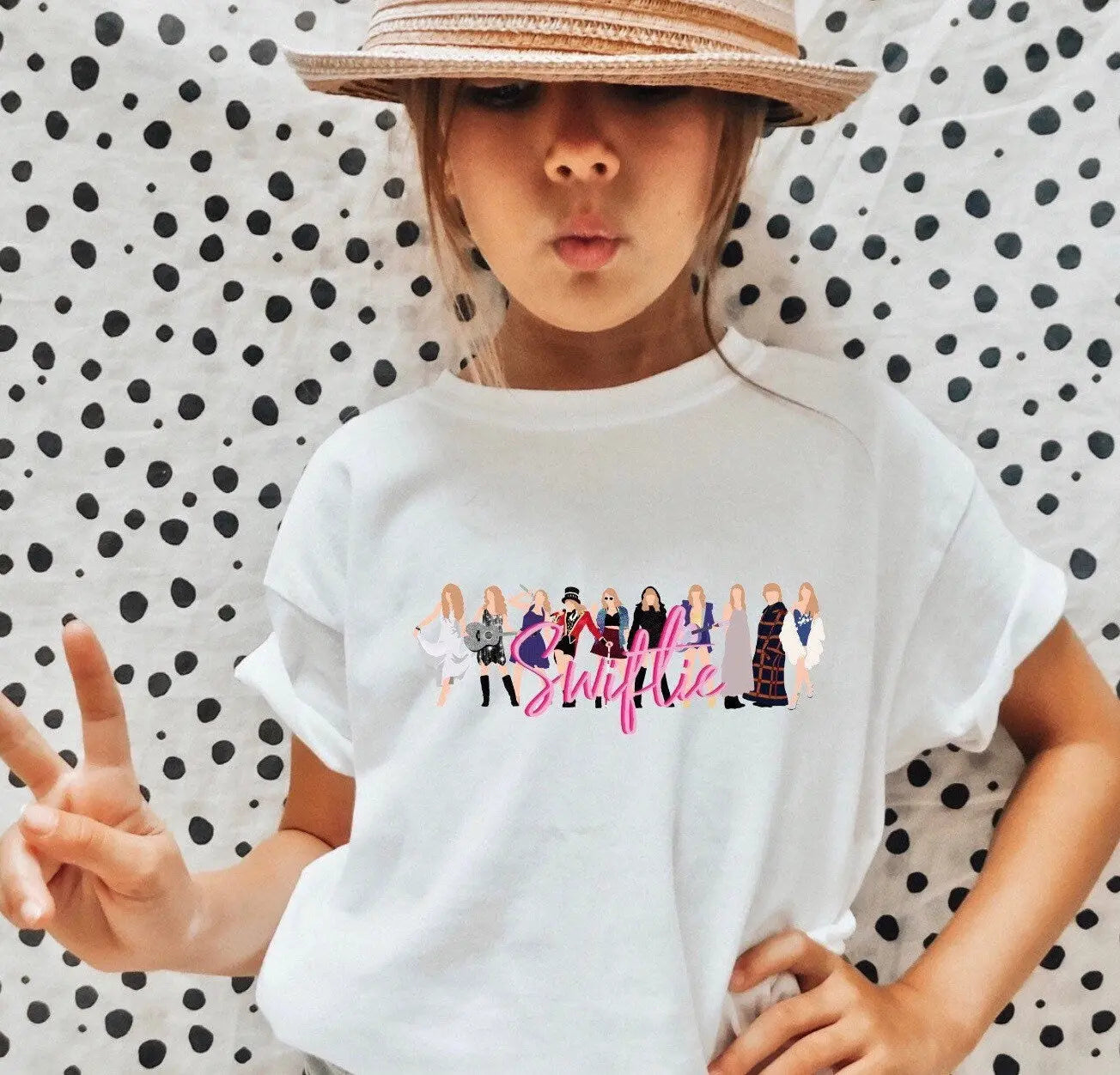 Taylor Swiftie Eras Kids T-Shirt, Perfect for Swift theme birthday or slumber parties, or pair with TS Concert tix! Latchkey